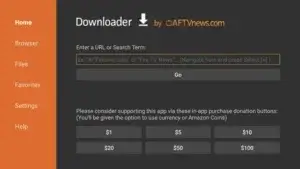 URL bar on FireStick